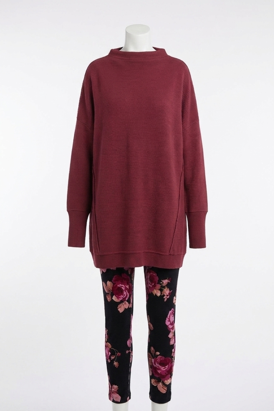 NEW TRIBAL tribal ottoman knit tunic in rubywine